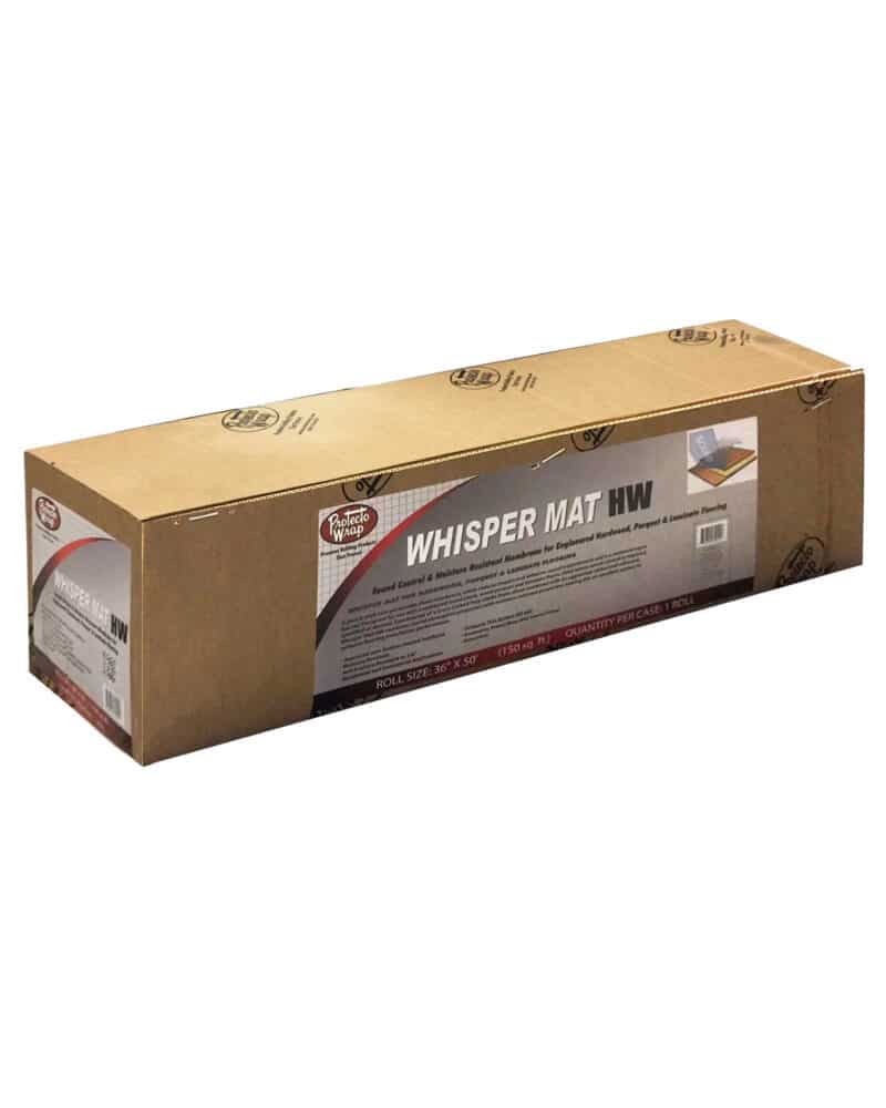 A picture of a box containing a roll of Whisper Mat HW.